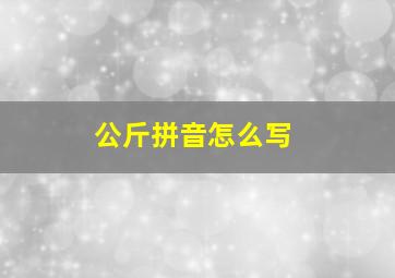 公斤拼音怎么写