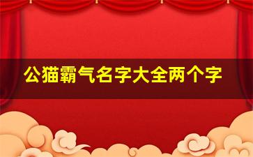 公猫霸气名字大全两个字