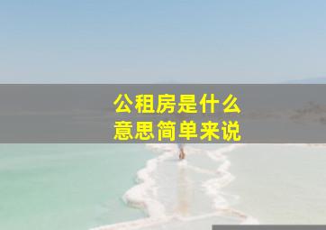 公租房是什么意思简单来说