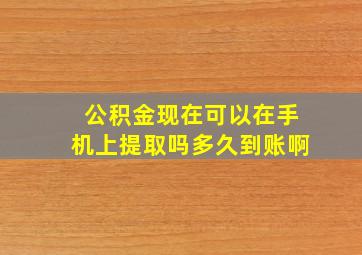 公积金现在可以在手机上提取吗多久到账啊