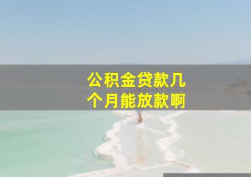 公积金贷款几个月能放款啊