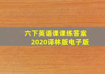 六下英语课课练答案2020译林版电子版