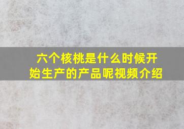 六个核桃是什么时候开始生产的产品呢视频介绍