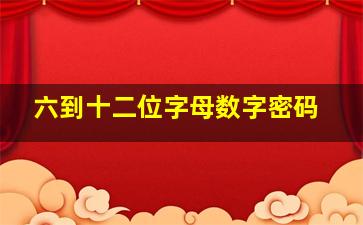 六到十二位字母数字密码