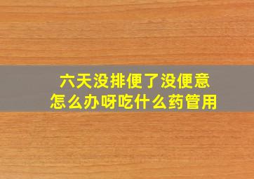 六天没排便了没便意怎么办呀吃什么药管用