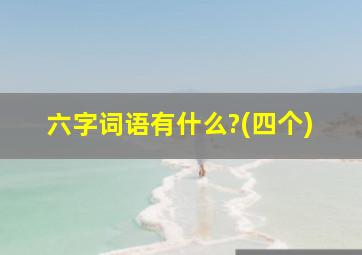 六字词语有什么?(四个)