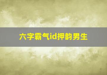 六字霸气id押韵男生