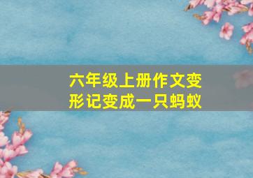 六年级上册作文变形记变成一只蚂蚁