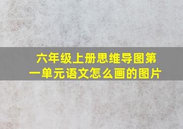 六年级上册思维导图第一单元语文怎么画的图片