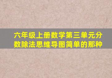 六年级上册数学第三单元分数除法思维导图简单的那种