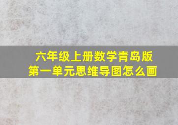 六年级上册数学青岛版第一单元思维导图怎么画