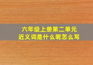 六年级上册第二单元近义词是什么呢怎么写