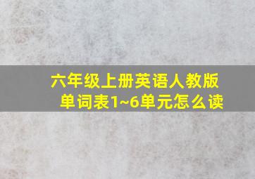 六年级上册英语人教版单词表1~6单元怎么读