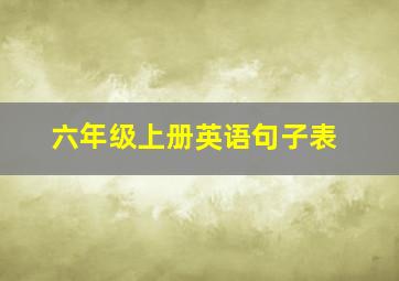 六年级上册英语句子表