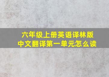 六年级上册英语译林版中文翻译第一单元怎么读