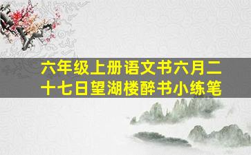 六年级上册语文书六月二十七日望湖楼醉书小练笔