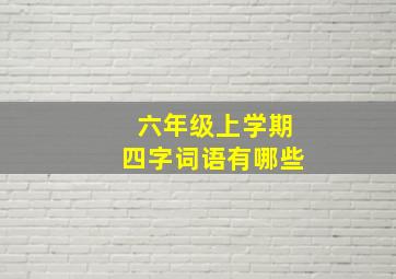 六年级上学期四字词语有哪些