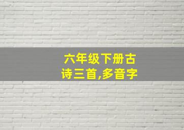 六年级下册古诗三首,多音字