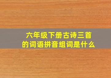 六年级下册古诗三首的词语拼音组词是什么