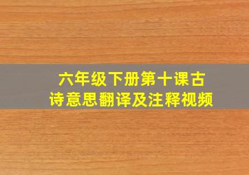 六年级下册第十课古诗意思翻译及注释视频