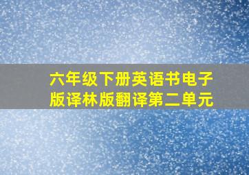 六年级下册英语书电子版译林版翻译第二单元