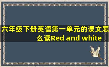 六年级下册英语第一单元的课文怎么读Red and white