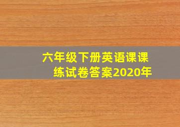 六年级下册英语课课练试卷答案2020年