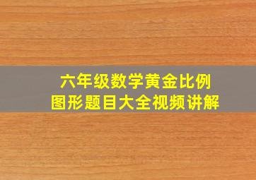 六年级数学黄金比例图形题目大全视频讲解