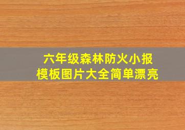 六年级森林防火小报模板图片大全简单漂亮