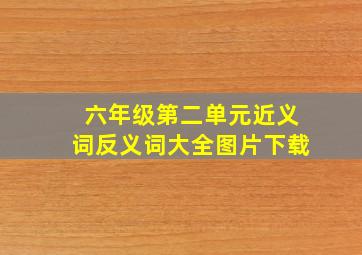 六年级第二单元近义词反义词大全图片下载