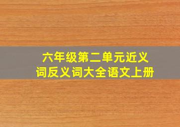 六年级第二单元近义词反义词大全语文上册