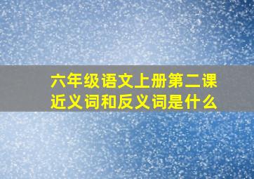 六年级语文上册第二课近义词和反义词是什么