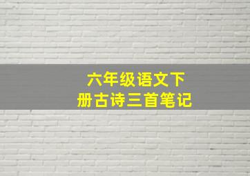 六年级语文下册古诗三首笔记