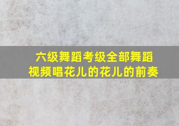 六级舞蹈考级全部舞蹈视频唱花儿的花儿的前奏