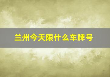 兰州今天限什么车牌号