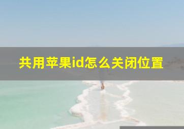 共用苹果id怎么关闭位置