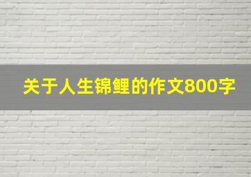 关于人生锦鲤的作文800字