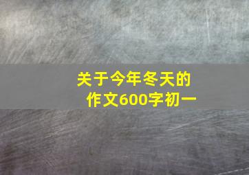 关于今年冬天的作文600字初一