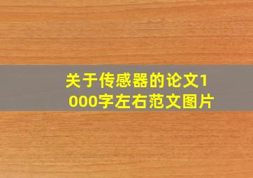 关于传感器的论文1000字左右范文图片