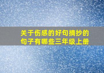 关于伤感的好句摘抄的句子有哪些三年级上册