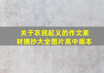 关于农民起义的作文素材摘抄大全图片高中版本