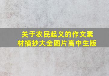 关于农民起义的作文素材摘抄大全图片高中生版