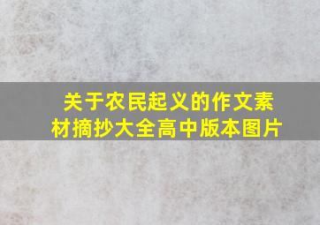 关于农民起义的作文素材摘抄大全高中版本图片