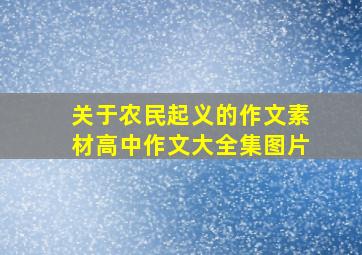 关于农民起义的作文素材高中作文大全集图片