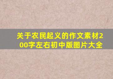 关于农民起义的作文素材200字左右初中版图片大全