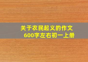 关于农民起义的作文600字左右初一上册