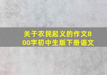 关于农民起义的作文800字初中生版下册语文