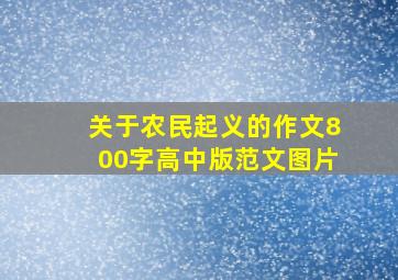 关于农民起义的作文800字高中版范文图片