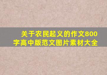 关于农民起义的作文800字高中版范文图片素材大全