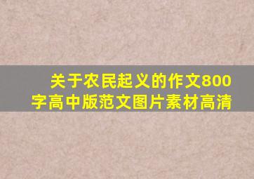 关于农民起义的作文800字高中版范文图片素材高清